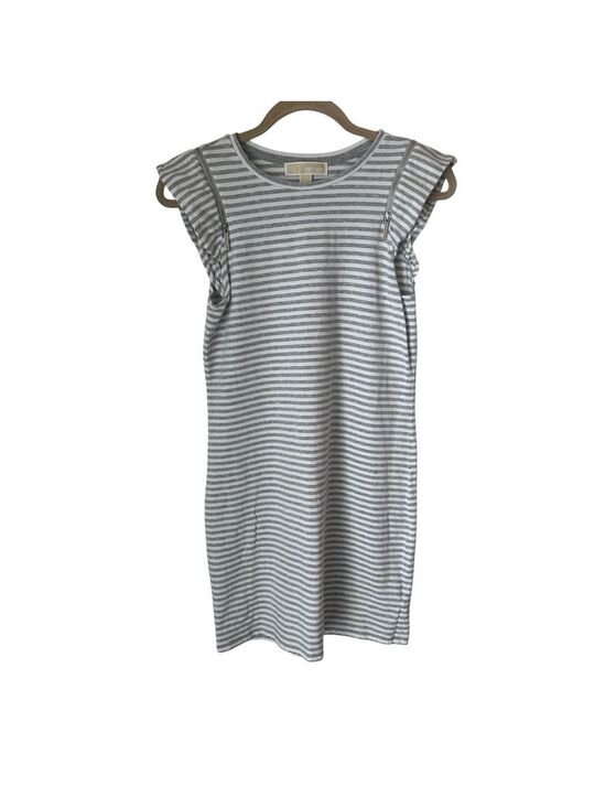 MICHAEL Michael Kors Dresses & Skirts - MICHAEL Michael Kors Cap Sleeve Gray And White Striped Dress With Zipper XS